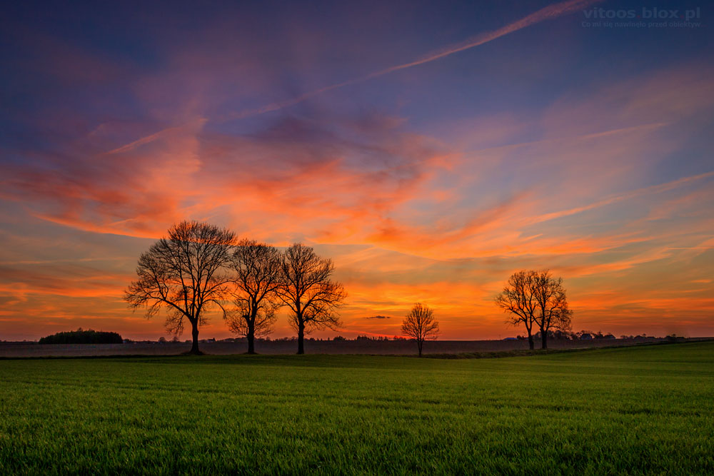 Fot. Witold Ochał, zachód słońca w Górze Ropczyckiej
