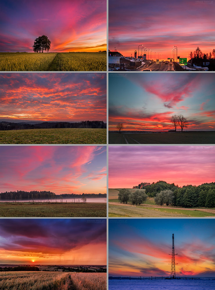 Fot. Witold Ochał, czerwone wschody i zachody słońca