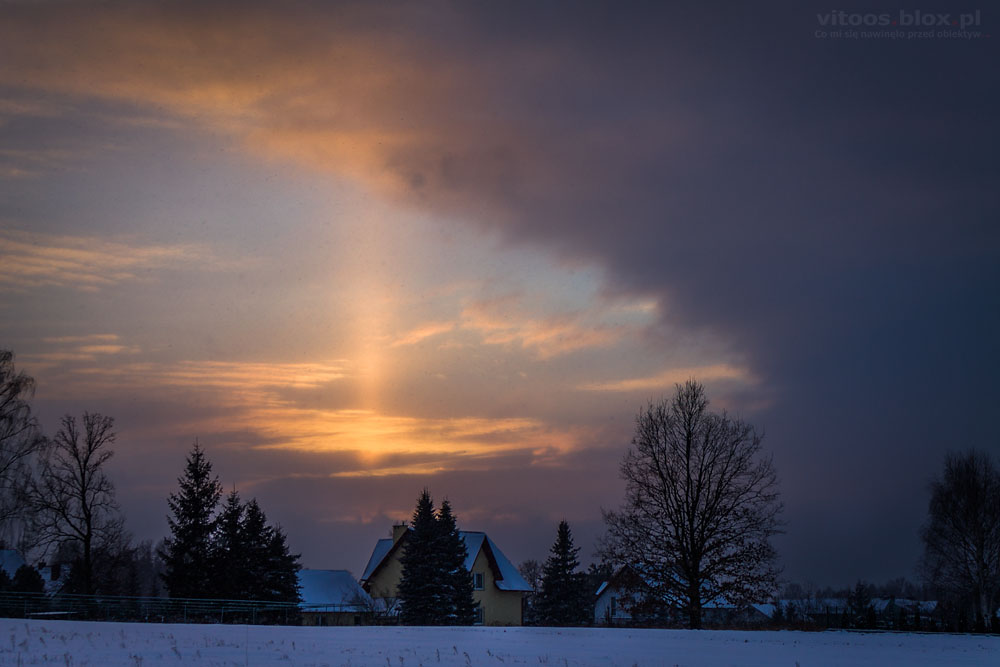Fot. Witold Ochał, słup słoneczny, Stobierna