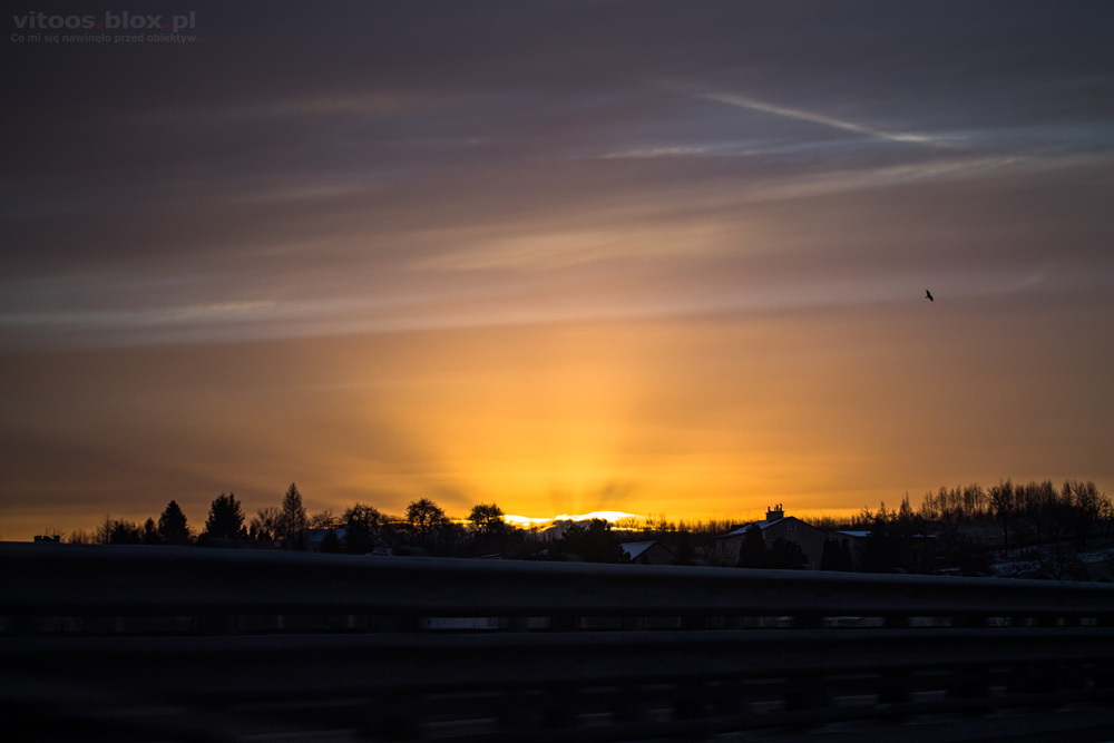 Fot. Witold Ochał, wschód słońca w drodze do pracy