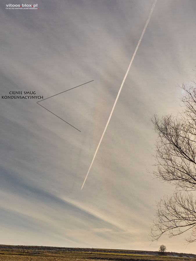 Fot. Witold Ochał, cienie smugi kondensacyjnej