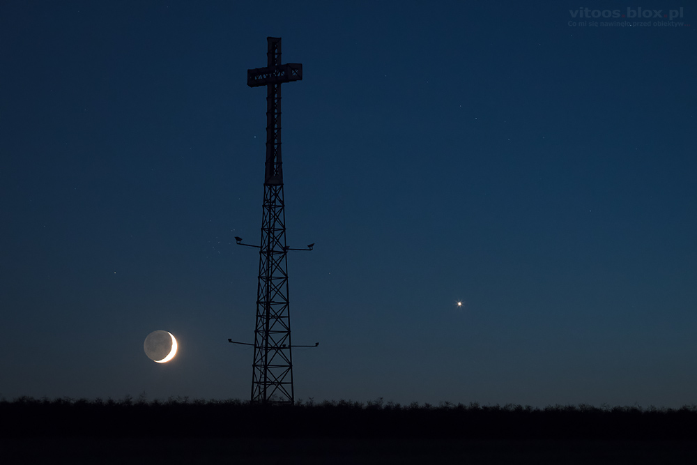 Fot. Witold Ochał, koniunkcja Księżyca i Wenus
