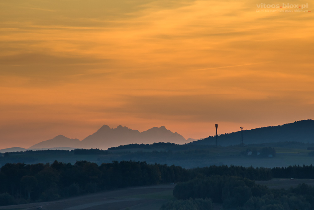 Fot. Witold Ochał, dalekie obserwacje, 26.09.2018, Tatry z Pstrągowej