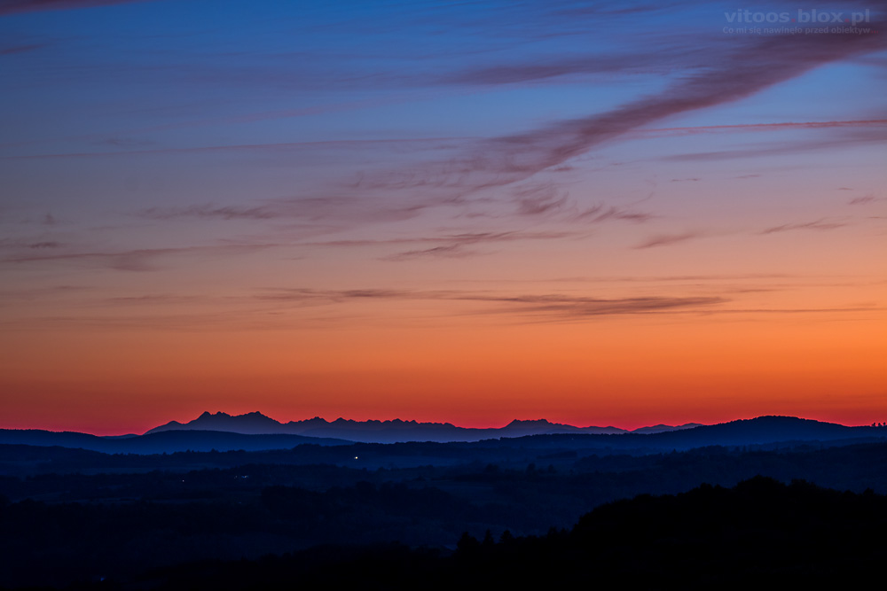 Fot. Witold Ochał, dalekie obserwacje, 30.09.2018, Tatry ze Szkodnej