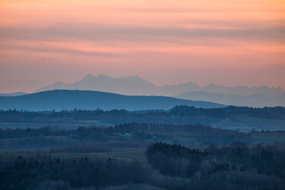 Fot. Witold Ochał, Tatry ze Szkodnej, dalekie obserwacje, 6.03.2019